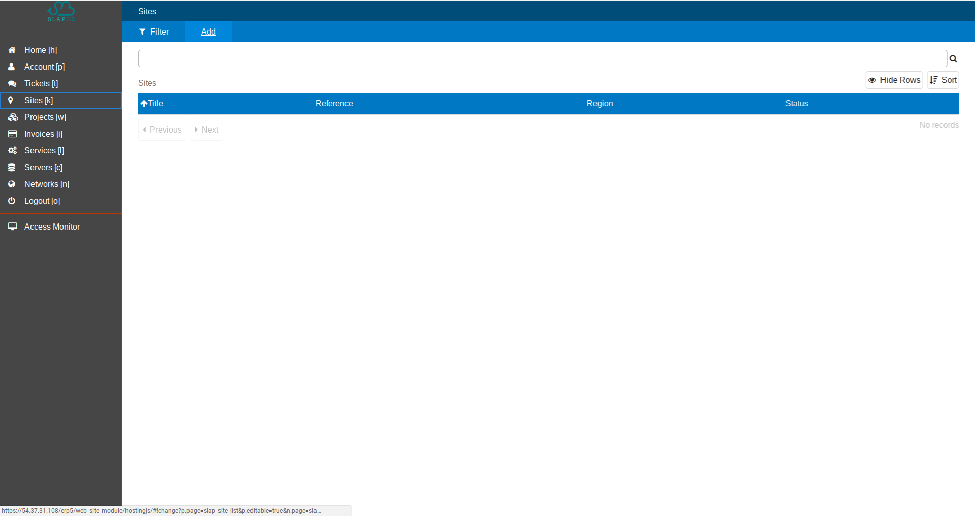 SlapOS Dashboard - Add A Site