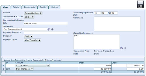 TioLive Accounting Payment
