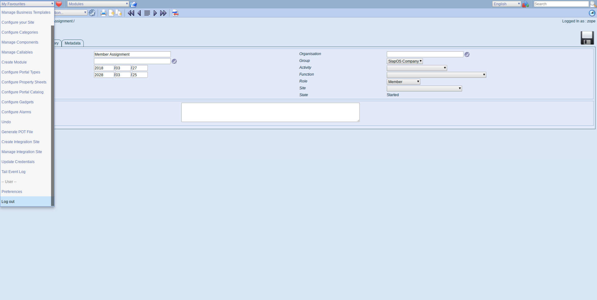 ERP5 Interface - Logout