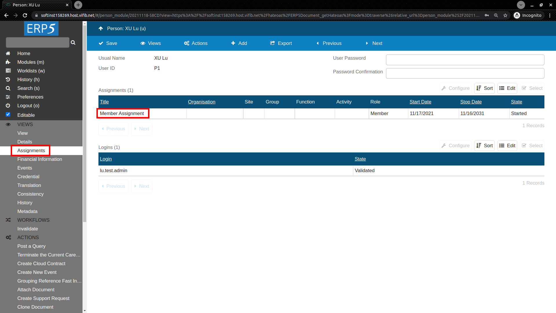 ERP5 Interface - Member Assignment