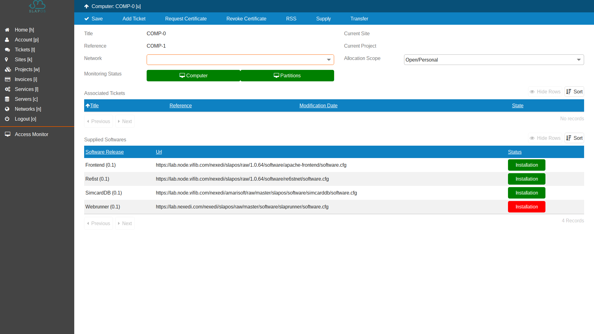 SlapOS Dashboard - Verify Installation Success