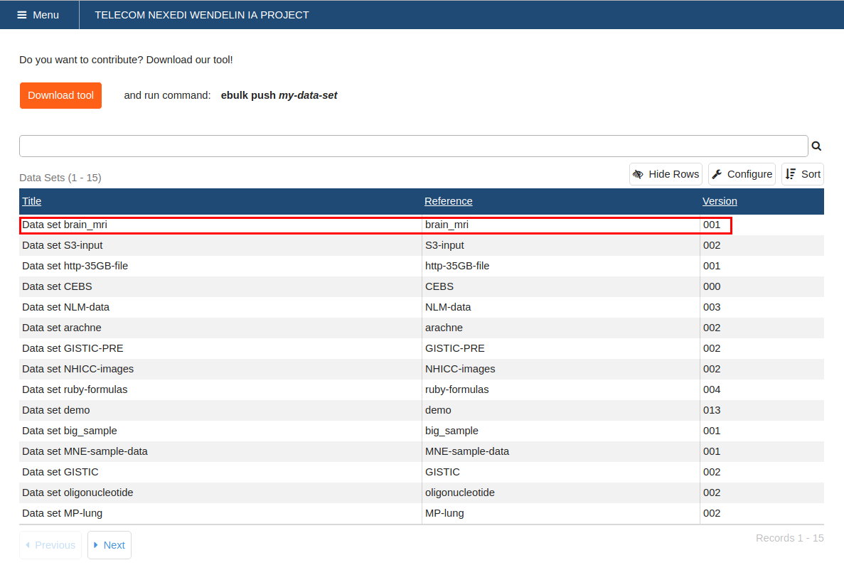 dataset ingested