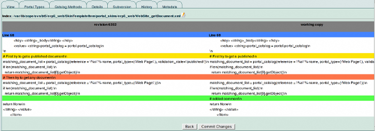 ERP5 HowTo | Git Screenshot - Diff